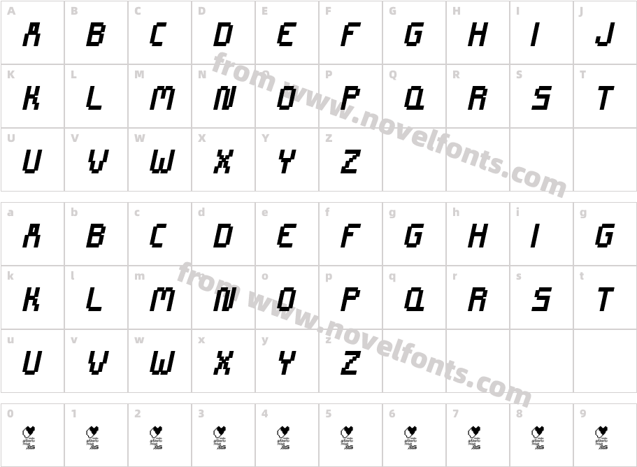 CHIP TUNES Fat ItalicCharacter Map