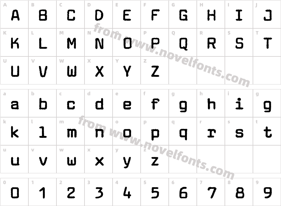 Aachen Typewriter BoldCharacter Map