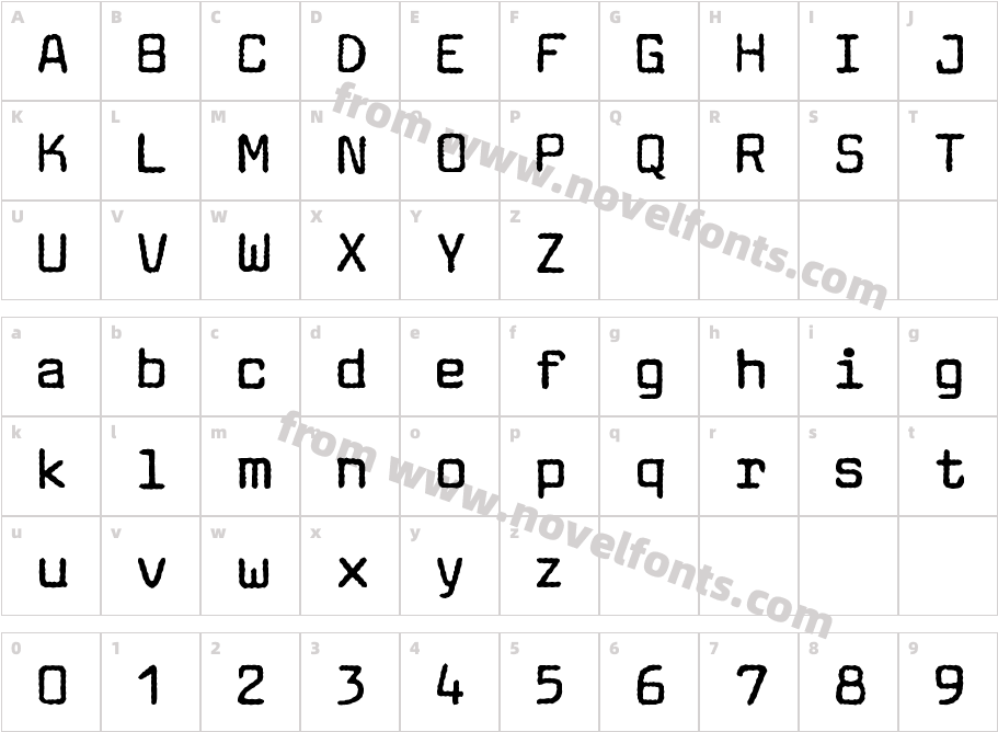 Aachen TypewriterCharacter Map