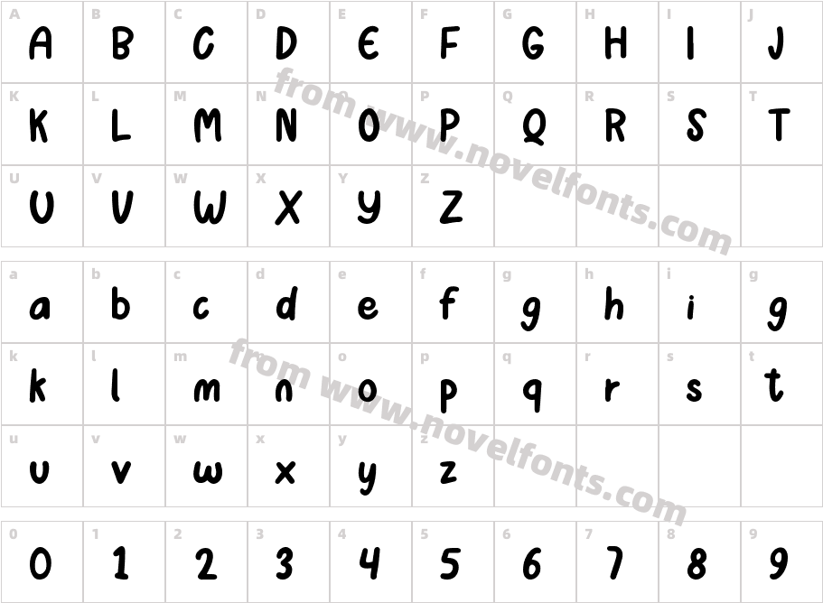 CHOCODONUTRegularCharacter Map