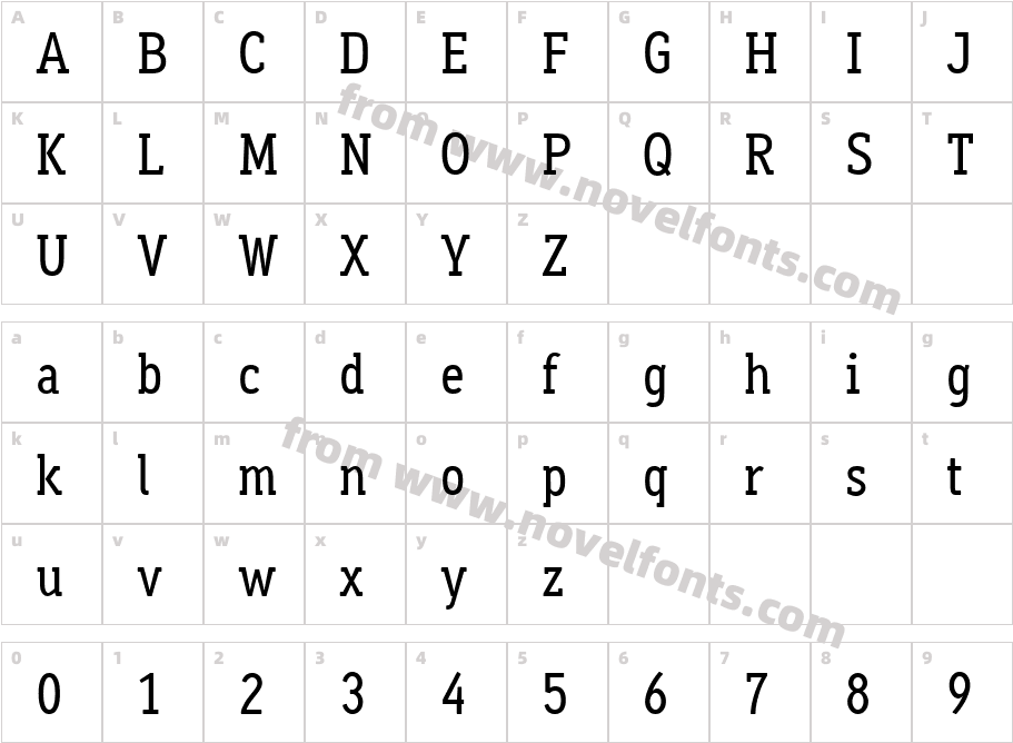 Aaux OfficeMediumCharacter Map