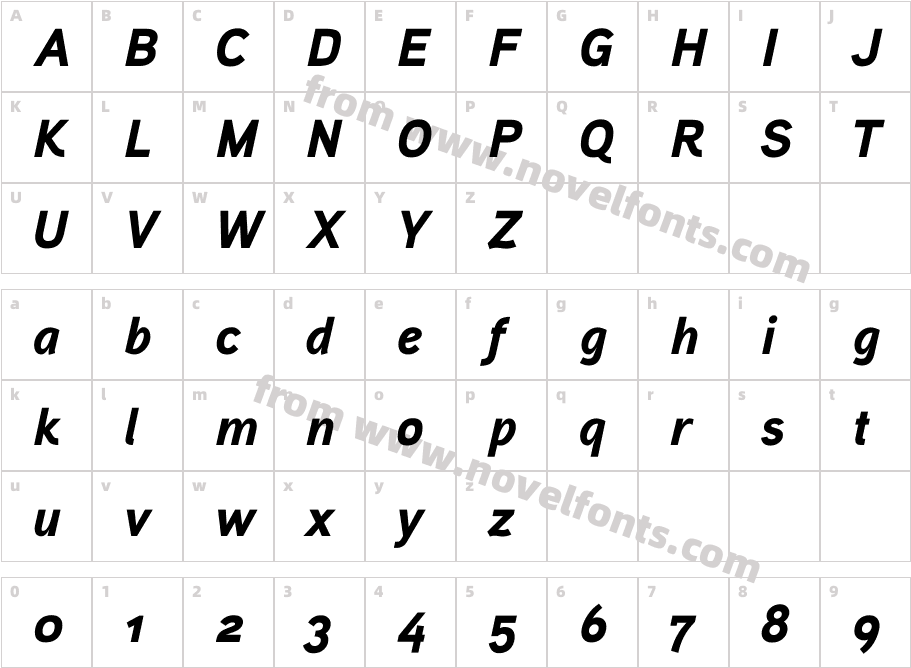 Aaux ProBlack Italic OSFCharacter Map