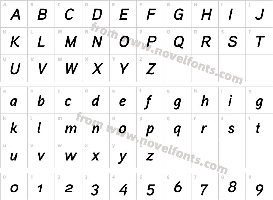 Aaux ProBold Italic OSFCharacter Map