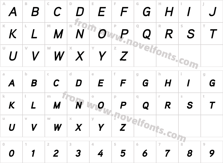 Aaux ProBold Italic SCCharacter Map