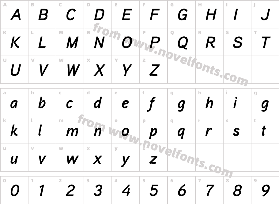 Aaux ProBold ItalicCharacter Map