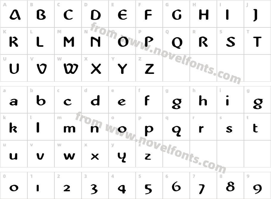 Abbey-Medium WdCharacter Map