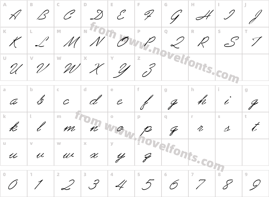 Abbruze ItalicCharacter Map