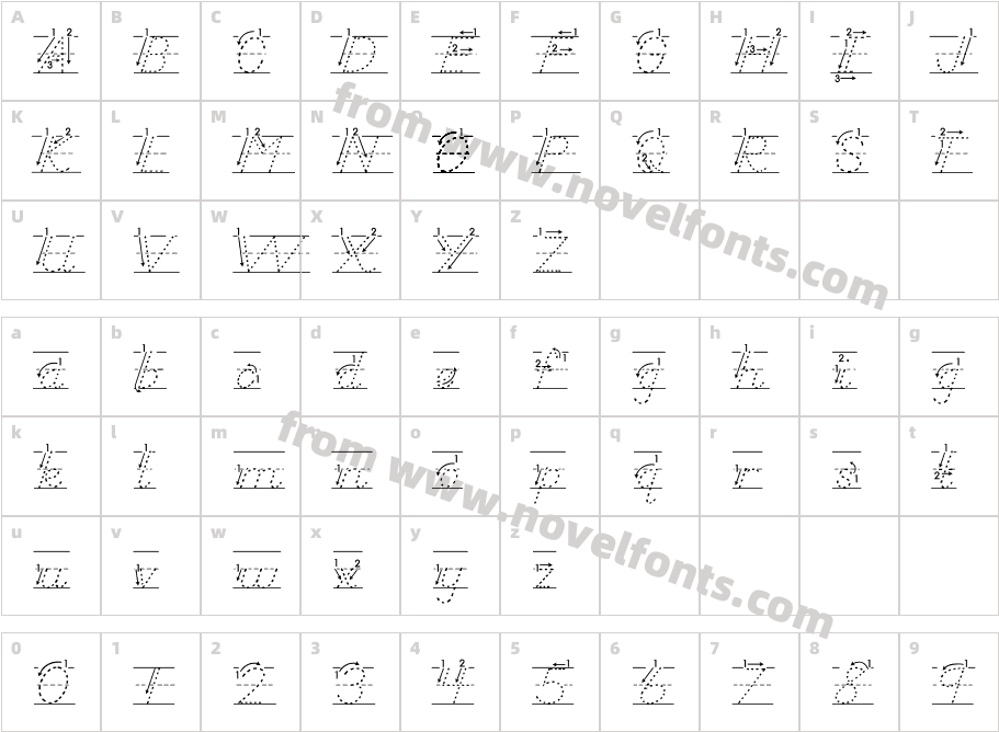 AbcDNManusArrowDottedCharacter Map