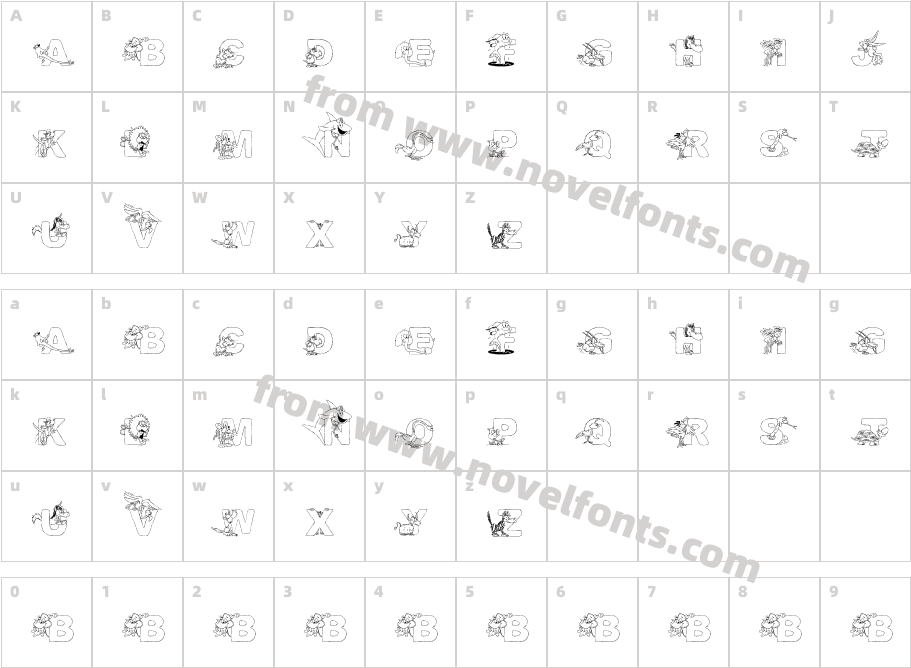 AbecedarianZooCharacter Map