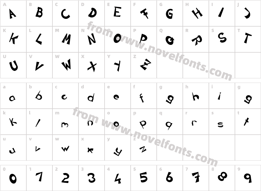 CIRCLINEcrazyjumped BoldCharacter Map