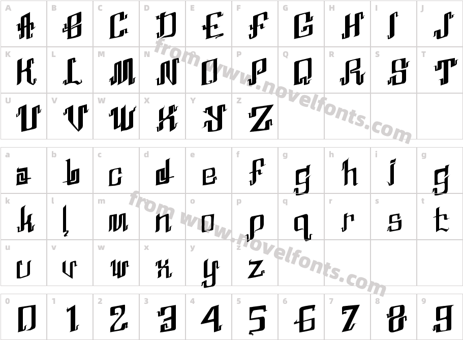 Abhinaya RegularCharacter Map