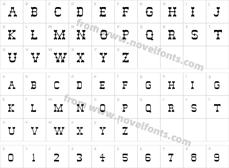 Abilene Regular DBCharacter Map