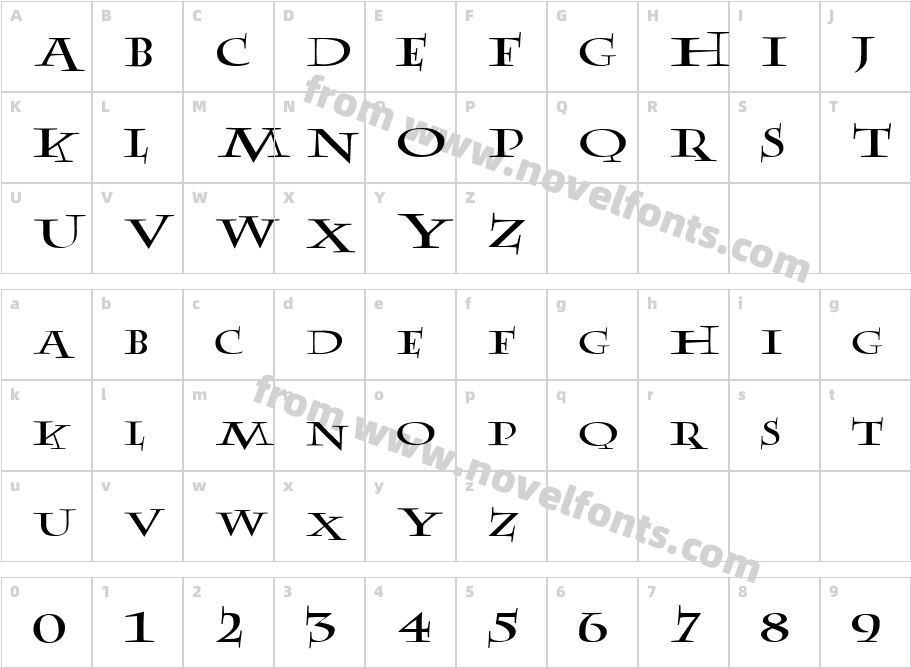 AblefontACharacter Map