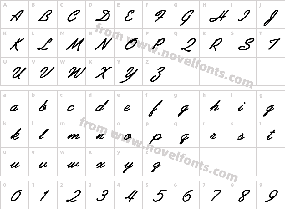 Abrazo Script SSi Bold ItalicCharacter Map