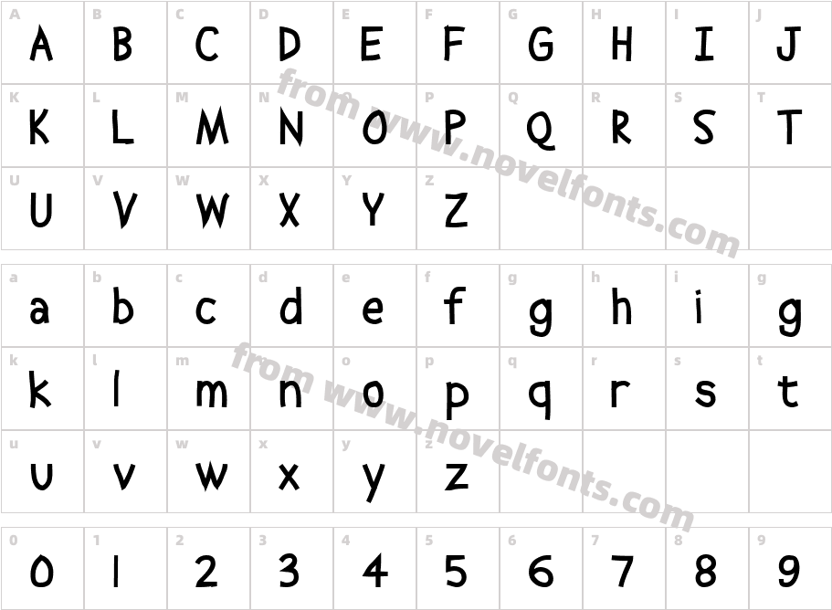 Abscissa BoldCharacter Map