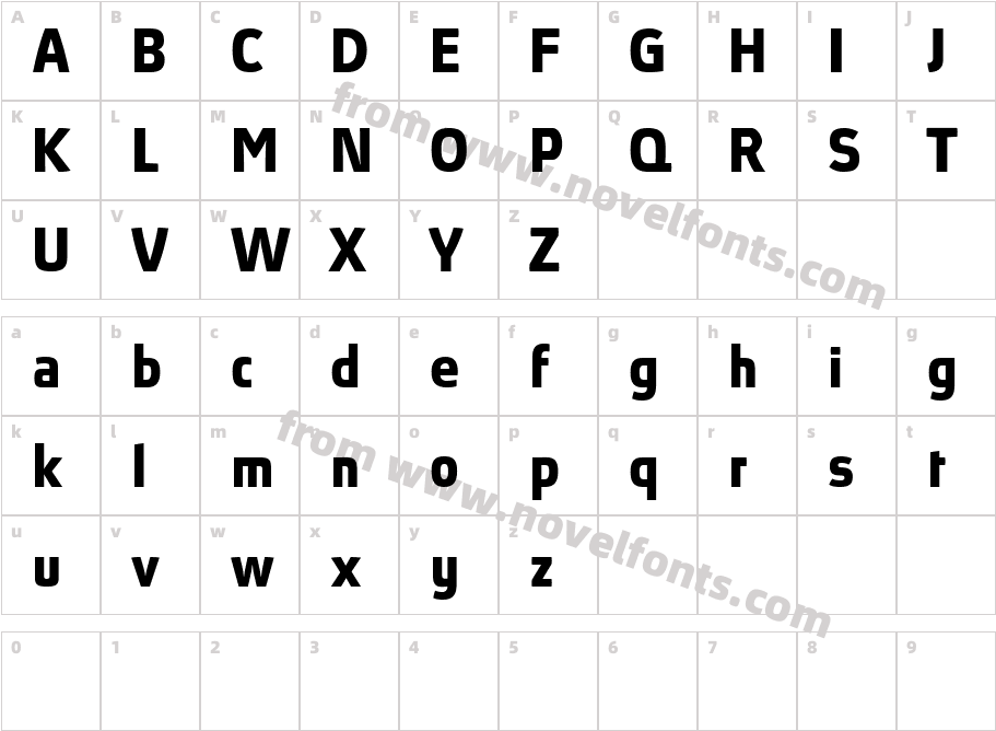 Absolut Pro Bold reducedCharacter Map