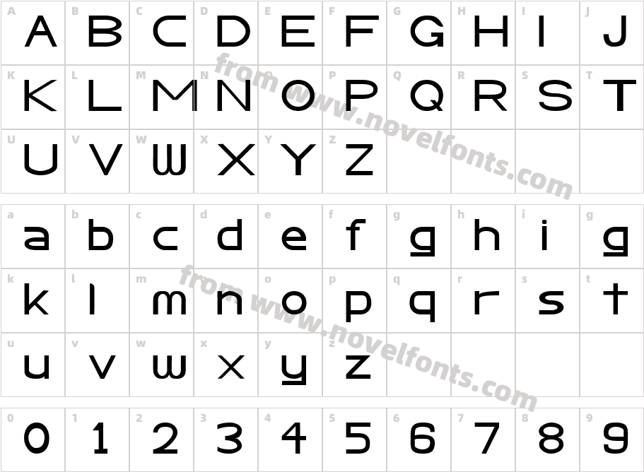 Abtecia Basic Sans Serif FontCharacter Map