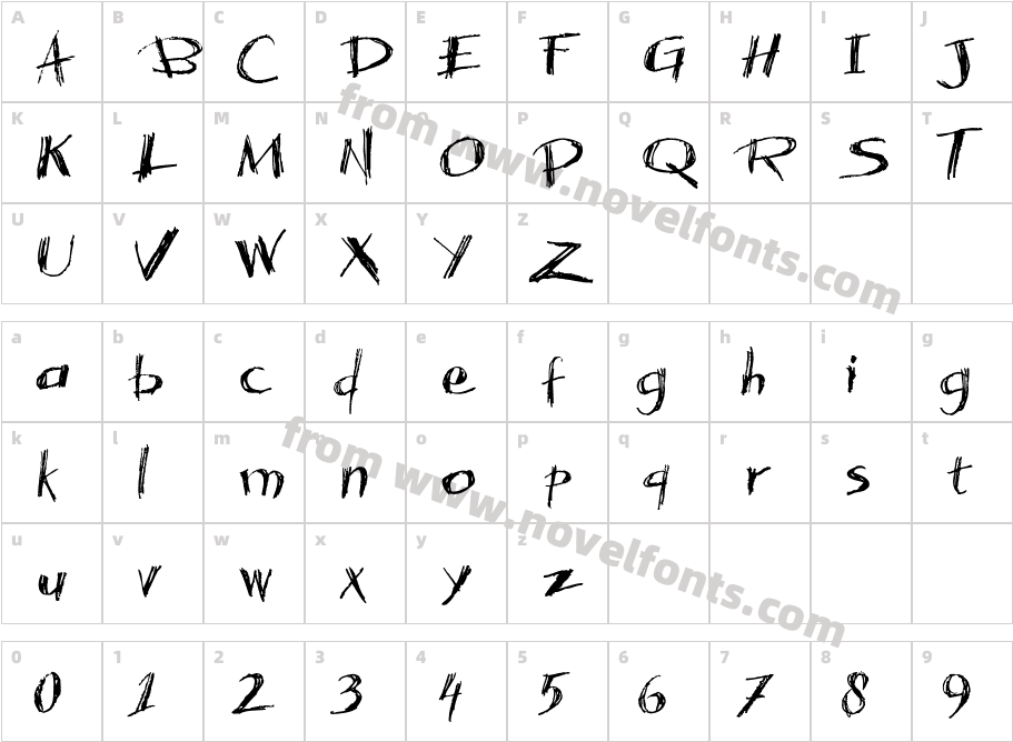 Acacia 23Character Map