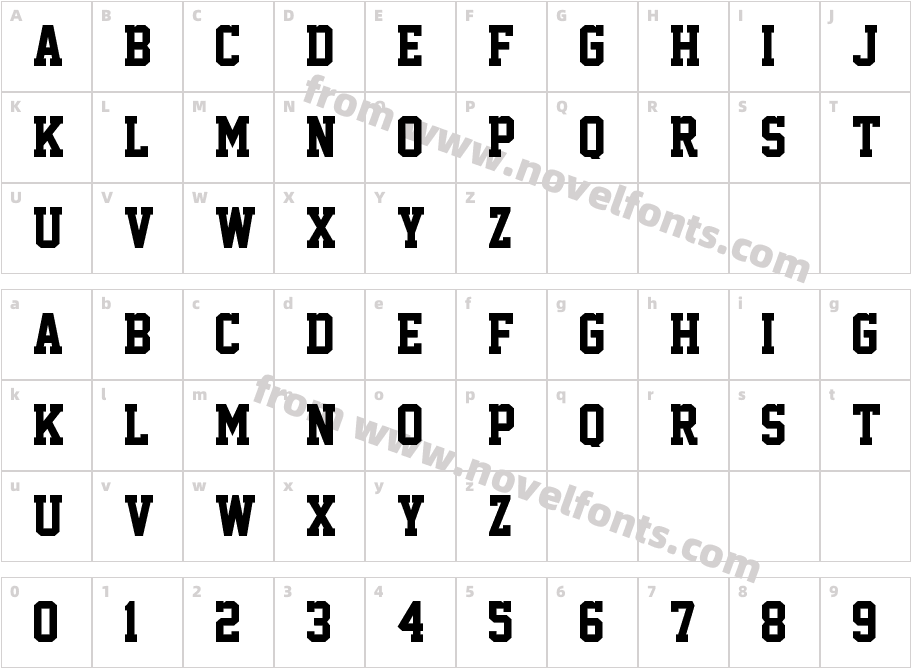 Academic M54Character Map