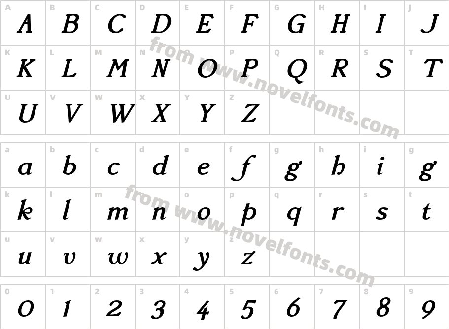 AccanthisADFStd-BoldItalicCharacter Map