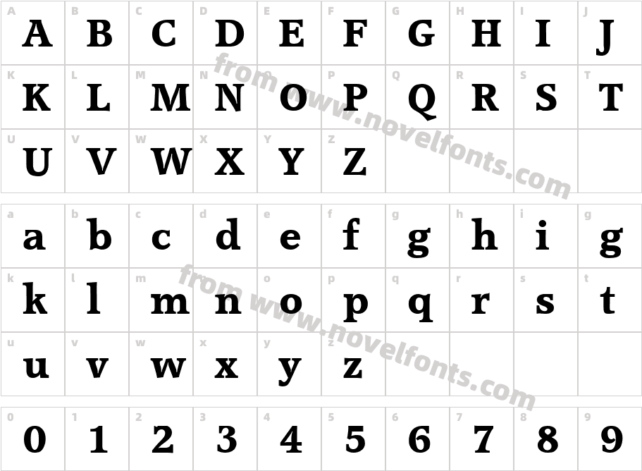 Accord SF BoldCharacter Map