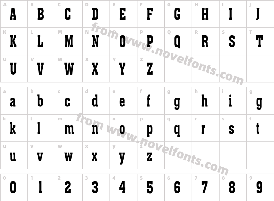 Ache Thin BoldCharacter Map