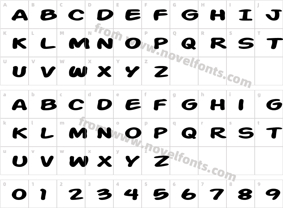 Action Man Extended BoldCharacter Map