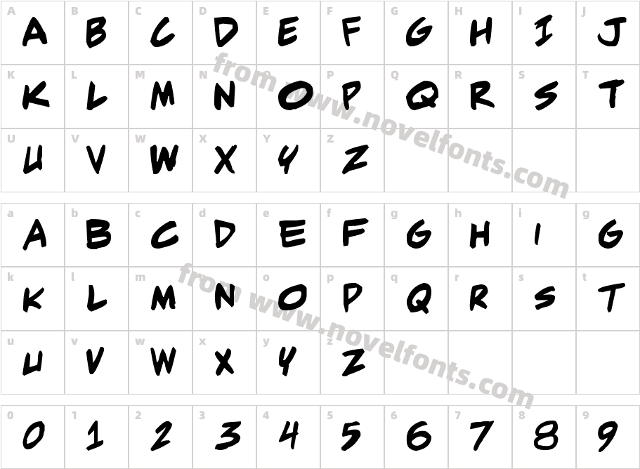 Adam Warren pro BoldCharacter Map