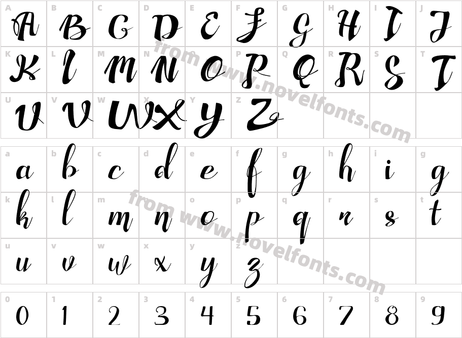 Adefebia Free FontCharacter Map