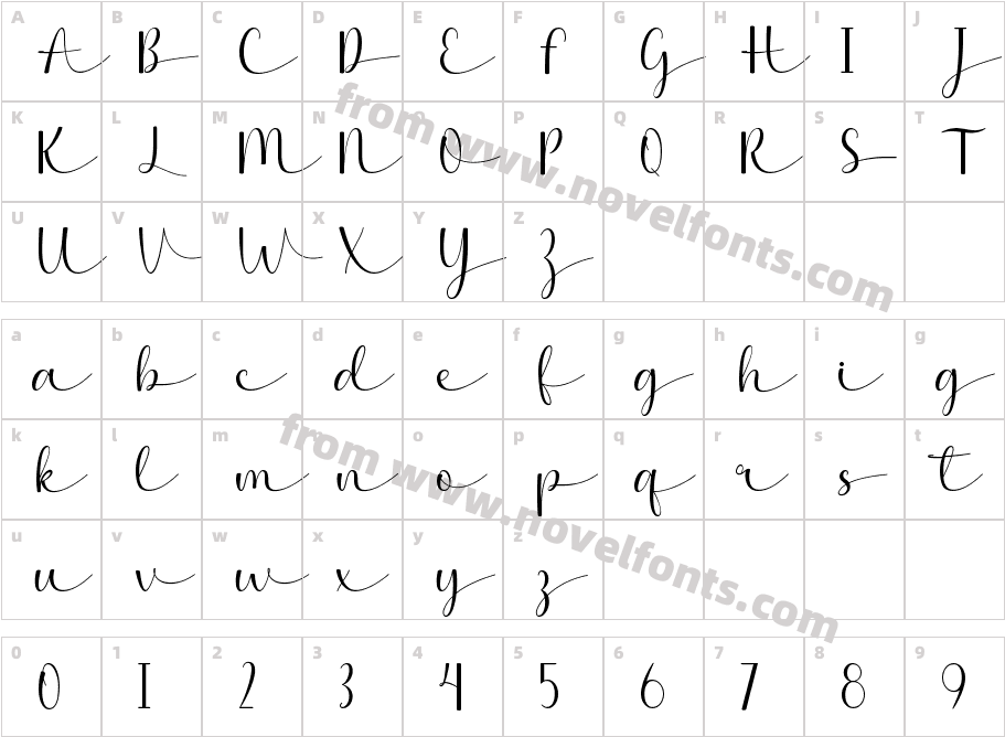 AdeliciaRegularCharacter Map