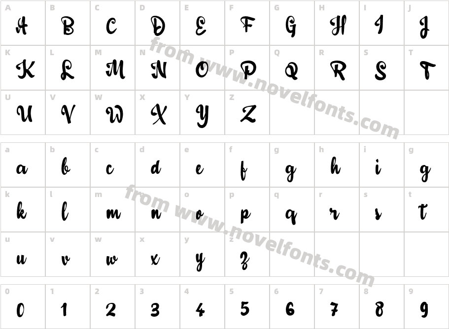 Adulsa ScriptCharacter Map