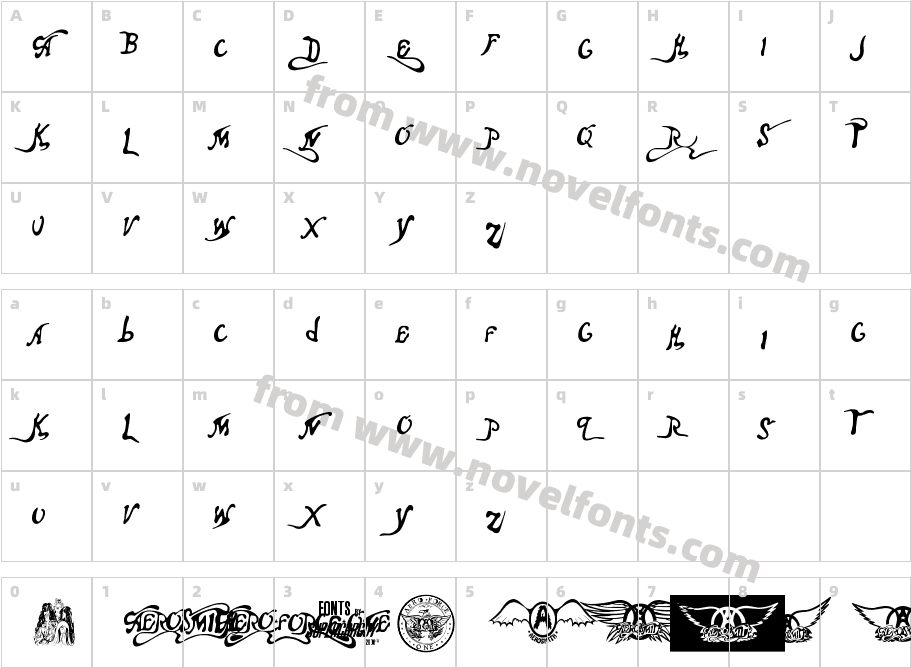 Aero Font OneCharacter Map