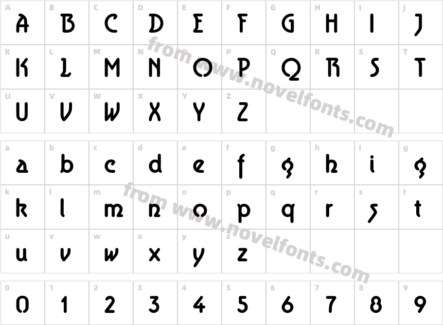 Aerolite BoldCharacter Map