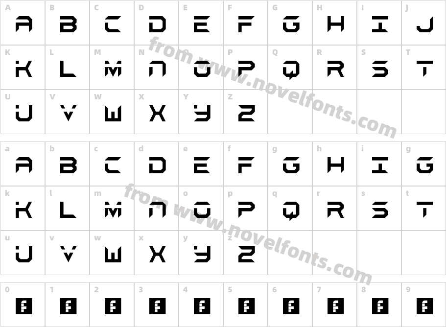 Aerospace RegularCharacter Map