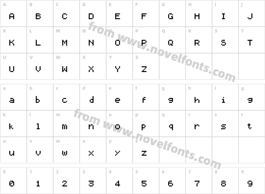 AerxFontCharacter Map