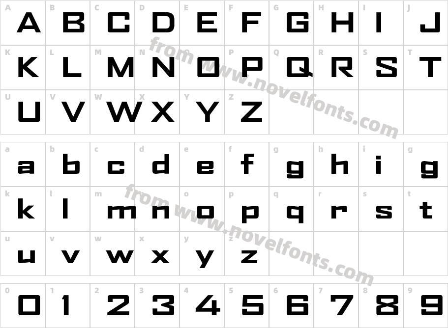 AgencyFB-BoldExtendedCharacter Map