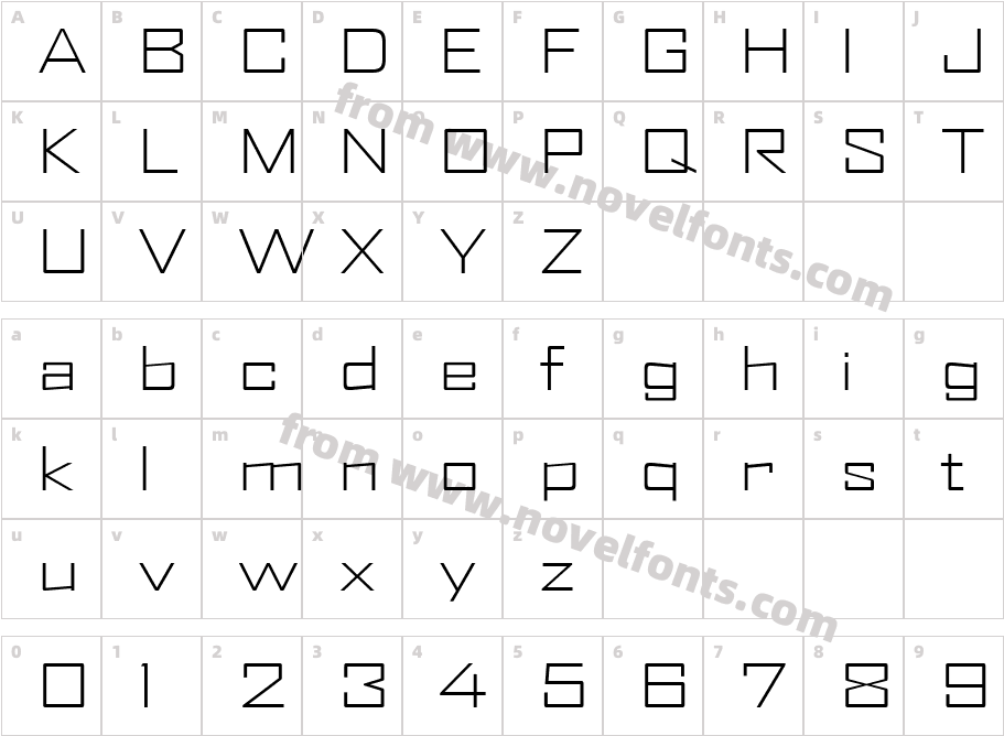 AgencyFB-LightExtendedCharacter Map