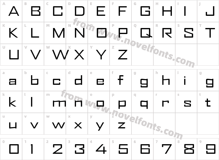 AgencyFB-RegularExtendedCharacter Map