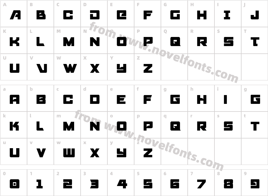 Aircruiser CondensedCharacter Map