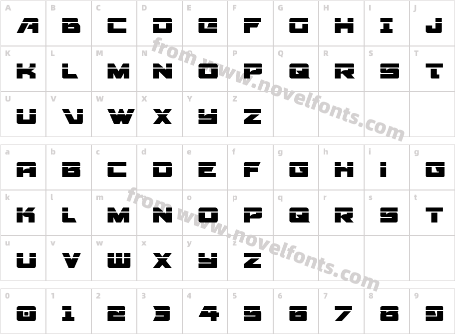 Aircruiser Laser RegularCharacter Map