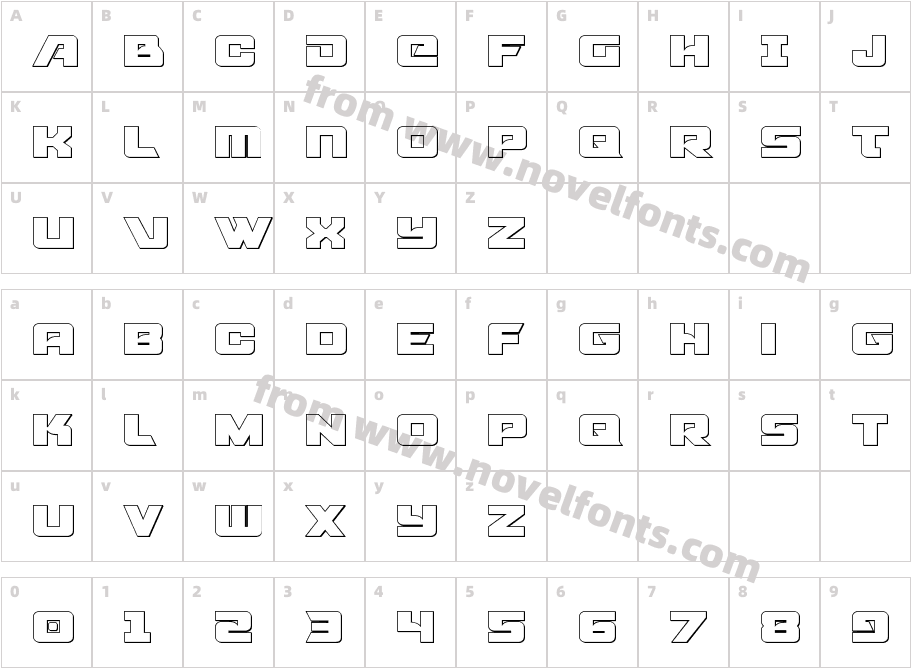 Aircruiser OutlineCharacter Map