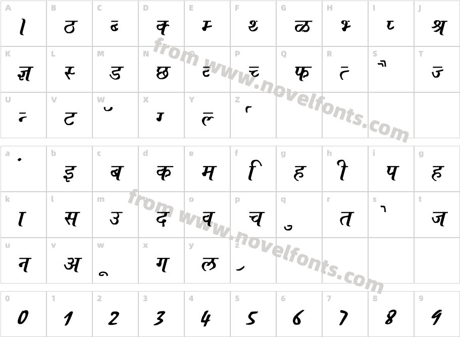 Ajay Normal Bold ItalicCharacter Map