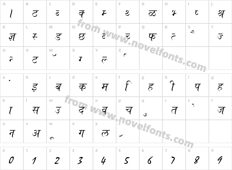 Ajay Normal ItalicCharacter Map