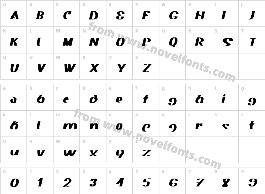 Akasic Medium ItalicCharacter Map