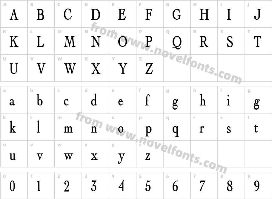 Albatross-BoldCharacter Map