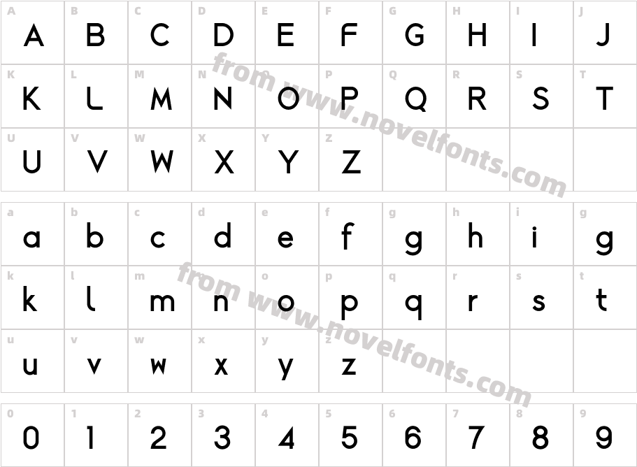 Alcefun-BoldCharacter Map