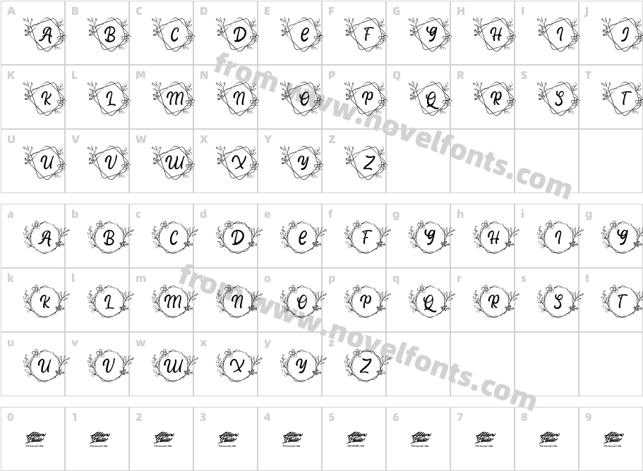 Alche Monogram RegularCharacter Map