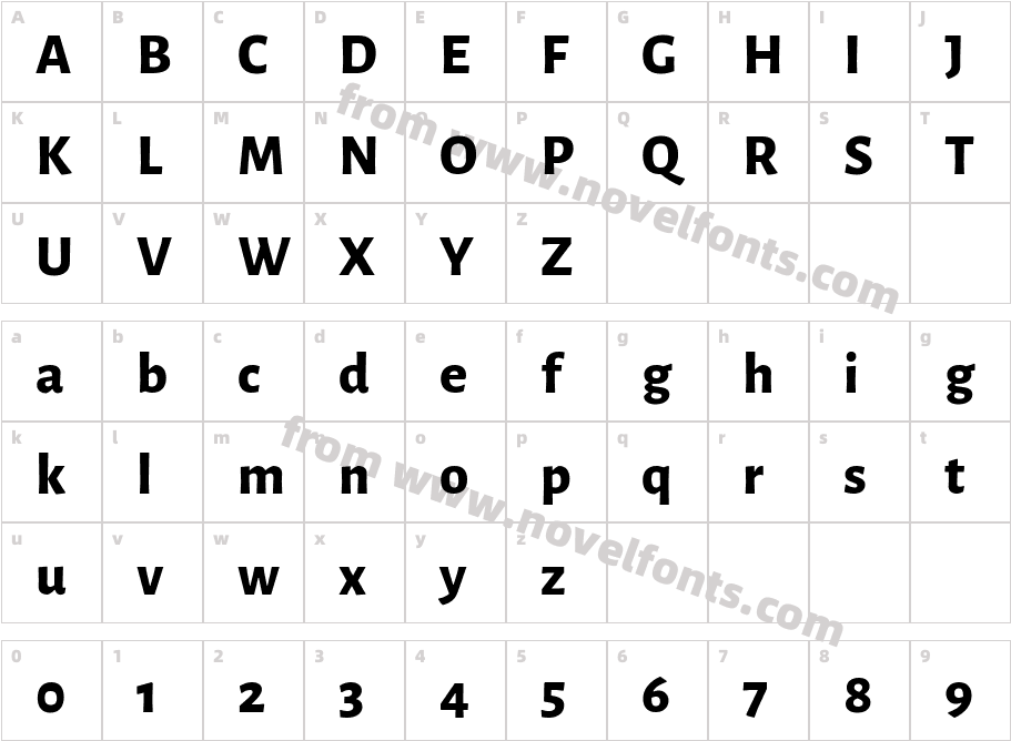 Alegreya Sans ExtraBoldCharacter Map