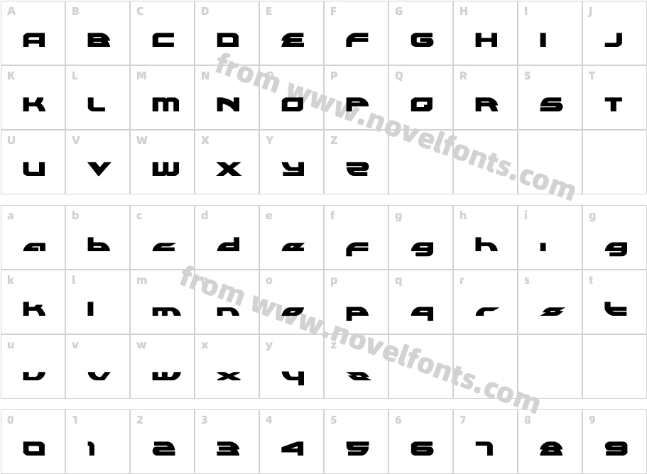 Alexis Lower Case BoldCharacter Map