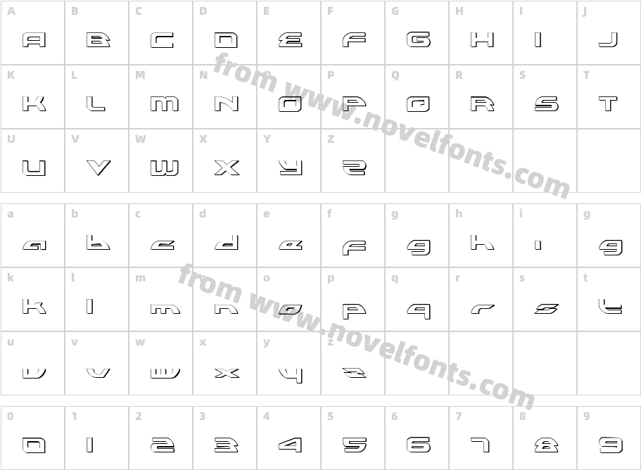 Alexis Lower Case OutlineCharacter Map